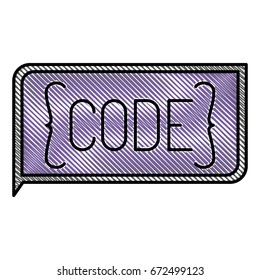colored pencil silhouette of rectangle text code vector illustration