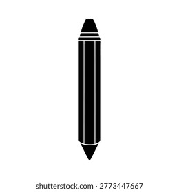 colored pencil silhouette vector art illustration, black and white design