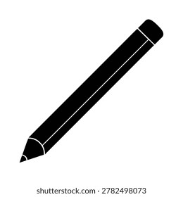 Colored pencil silhouette vector art illustration and minimal black and white design