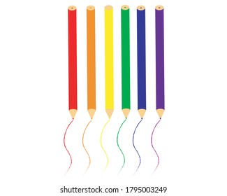 colored pencil that show rainbow colors