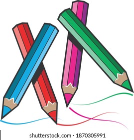 colored pencil various vector images