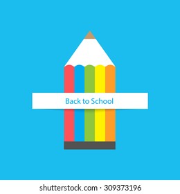 Colored Pencil. Vector illustration.