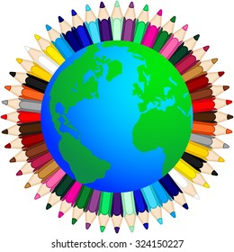 Colored pencils around the world
