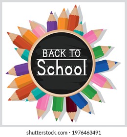 Colored pencils Back to school Vector illustration