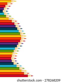 Colored pencils background, blank template