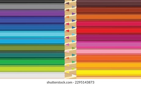 Colored pencils background isolated on a white background, closeup view of colorful color pencils texture background