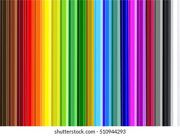Colored pencils background, spectrum, vector illustration