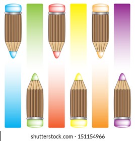colored pencils and bookmarks for the records