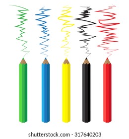 Colored pencils bright colorful set