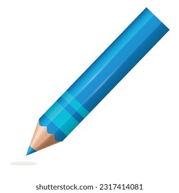 colored pencils design, blue pencil. 3d icons vector illustration