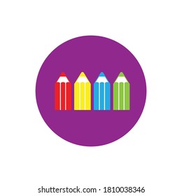 colored pencils draw icon vector