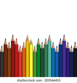 colored pencils in endless row