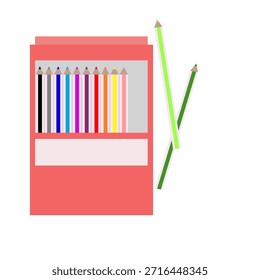 Ilustración vectorial plana de lápices de colores