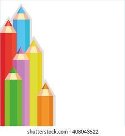 Colored pencils group isolated on white background vector image