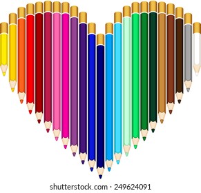 Colored pencils heart