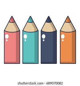 Colored pencils icon. Cartoon illustration of colored pencils vector icon for web design