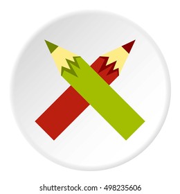 Colored pencils icon. Flat illustration of colored pencils vector icon for web