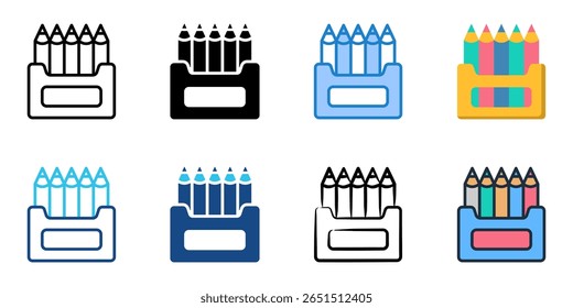Colored Pencils icon set multiple style collection 
