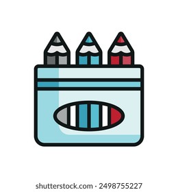 Colored pencils icon vector design templates simple and modern concept