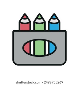 Colored pencils icon vector design templates simple and modern concept