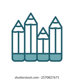 colored pencils icon vector design template simple and clean