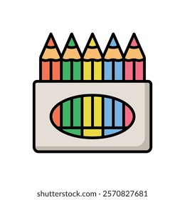 colored pencils icon vector design template simple and clean
