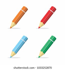 Colored Pencils Icon Vector Illustration