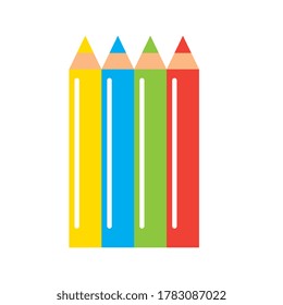 colored pencils isolated for back to school. flat and simple style. vector illustration