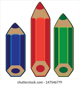 colored pencils isolated on white background