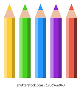 Colored pencils isolated on white background