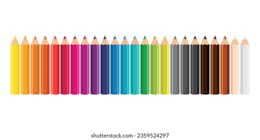 Colored Pencils lined up set, short thick color pencils, wooden pencils, kids nursery coloring pencils