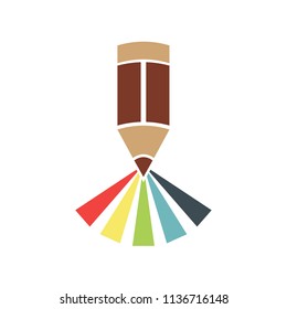 Colored Pencils Logo, modern logo style