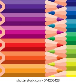 colored pencils on background - vector illustration
