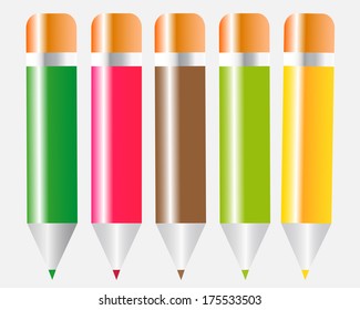 colored pencils on a light gray background
