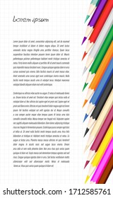 Colored pencils on a lined sheet