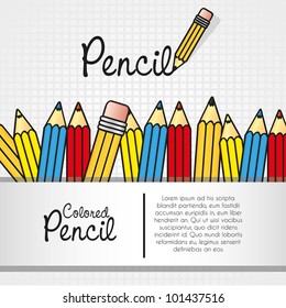 colored pencils on squares of notebook, stripe and space for text