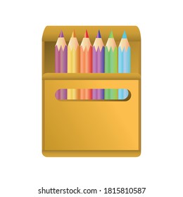 lápices coloreados sobre diseño de ilustraciones vectoriales de fondo blanco