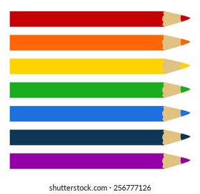 colored pencils on white background vector