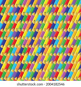 Colored pencils pattern. The seamless pattern is perfect for backgrounds, packaging, advertising