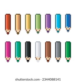 colored pencils, pixel art object