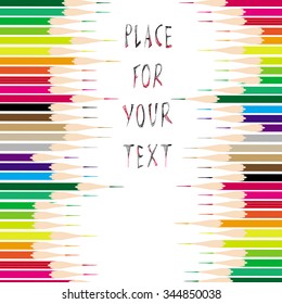 Colored pencils and place for text.
