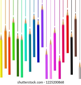 Colored pencils for school. Figure for the design of a box of pencils