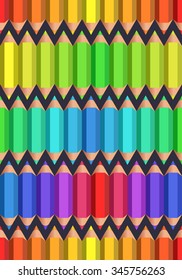 Colored pencils. Seamless background. Vector 