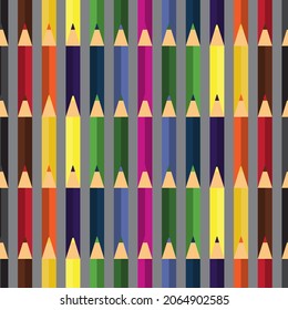 Colored pencils. Seamless pattern. Colorful vector illustration. 