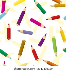 Lápices de colores. Patrón sin foco. Ilustración vectorial colorida. 