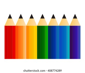 colored pencils set isolated on white background