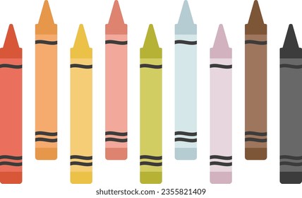 Vector de lápices de colores, ilustración de lápices de dibujos animados, elementos escolares