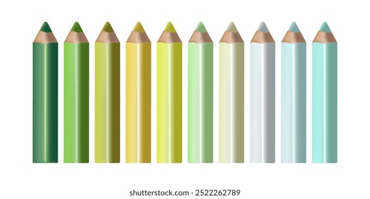 Colored pencils. Set. Vector. Graphic. Used for web design, collages.