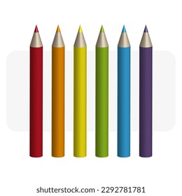 Colored pencils. A set of colored pencils. Vector illustration.