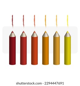 Colored pencils. A set of colored pencils. Vector illustration.